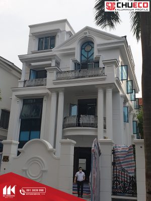 Biệt thự khu đô thị Linh Đàm dùng cửa nhôm SJC Chueco